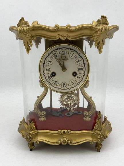Antique Brass Crystal Regulator Clock image
