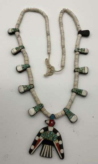 Native American Santo Domingo Thunderbird Necklace image