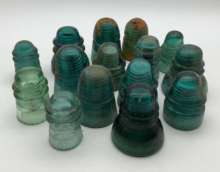 Lot of Telegraph Insulators including McLaughlin, Brookfield, Hemingray image