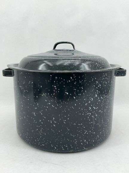 Speckled Enamelware Stock Pot with Lid image