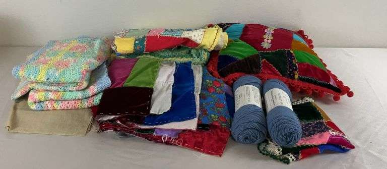 Assorted Fabric and Yarn Lot image