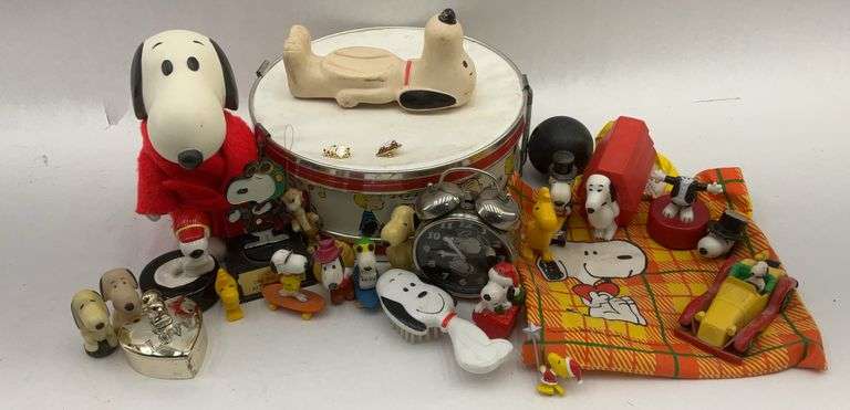 Snoopy and Peanuts Character Collection - Figures, Clock, Drum, Heart Box, and More image