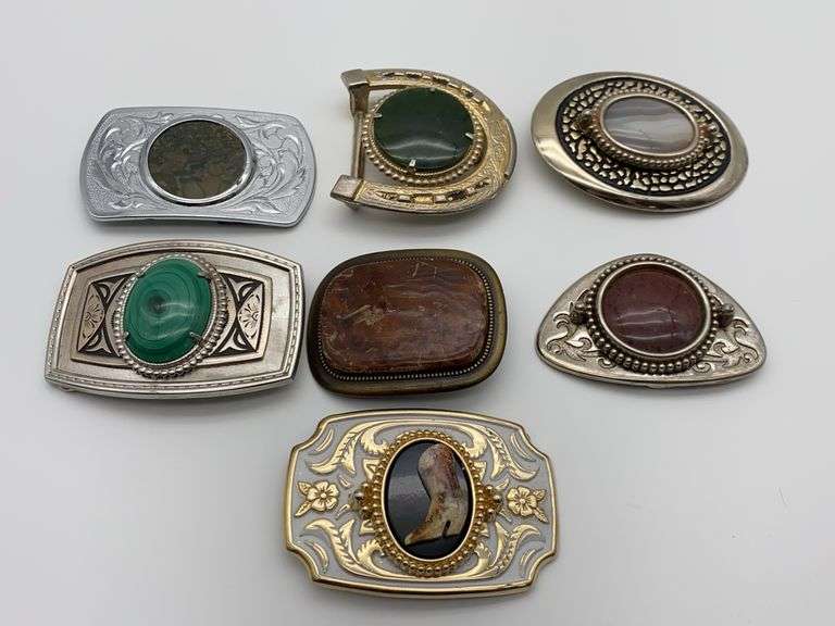 Collection of Seven Decorative Belt Buckles image