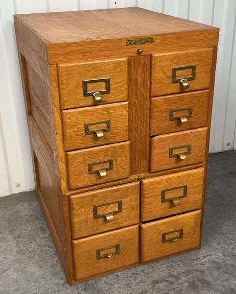 Shaw-Walker 10-drawer card catalog Cabinet image