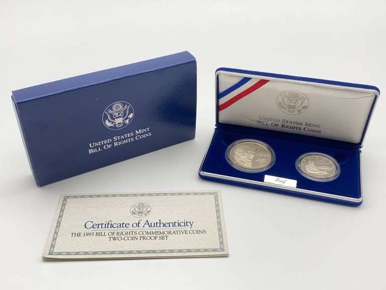 Silver 1993 Bill of Rights Commemorative Two-Coin Proof Set. image