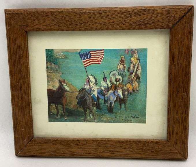 Framed Native American Indian Print by A.P. Rocky Kester 15/50 image