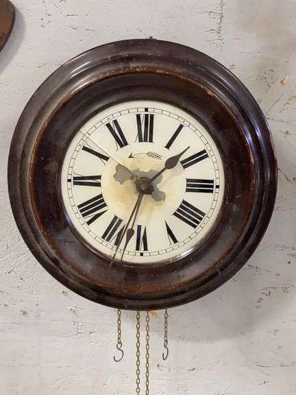 Antique Round Gallery Wall Clock with Bell image
