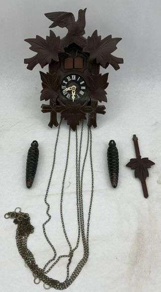 Vintage German Cuckoo Clock with Weights & Pendulum image