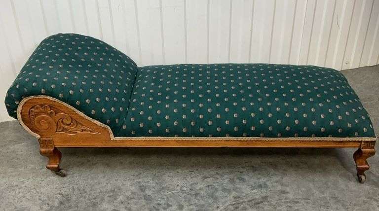 Child's or Doll size Victorian era frainting couch or Chaise Lounge image