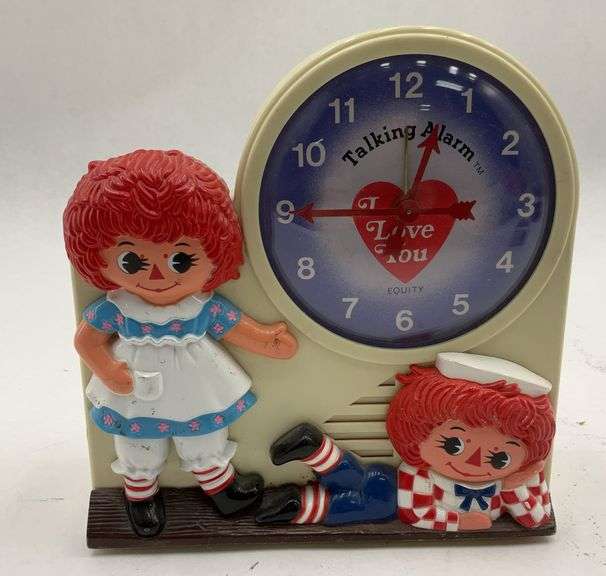 Raggedy Ann and Andy Talking Alarm Clock - 1974 Janex Corp image