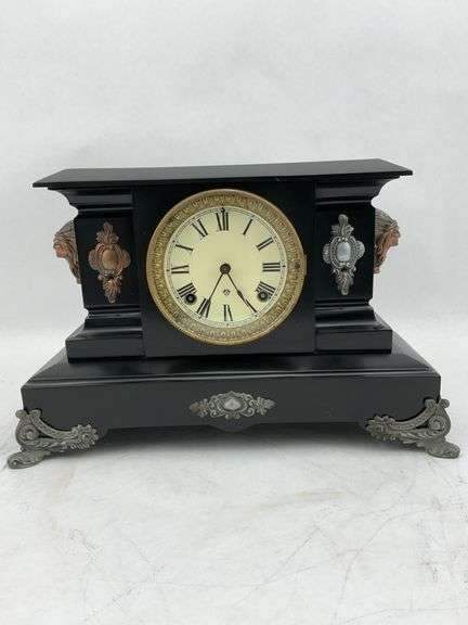 Ansonia Clock Co. Mantle Clock with Indian Head Detail image