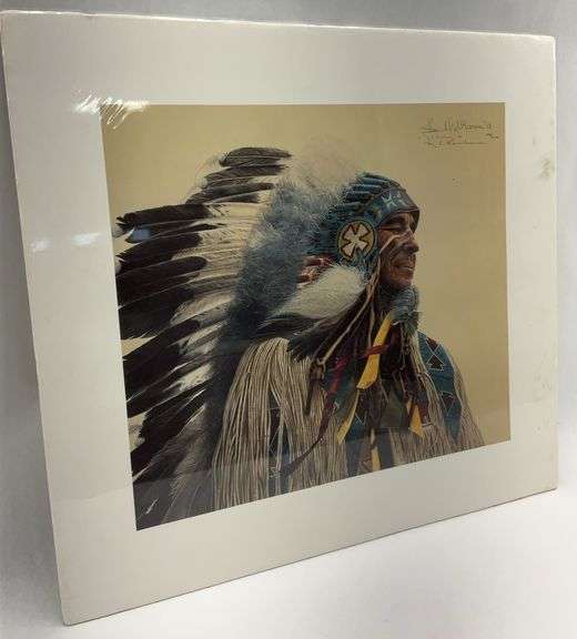M.C. Poulsen Signed Lithograph - Native American Chief image