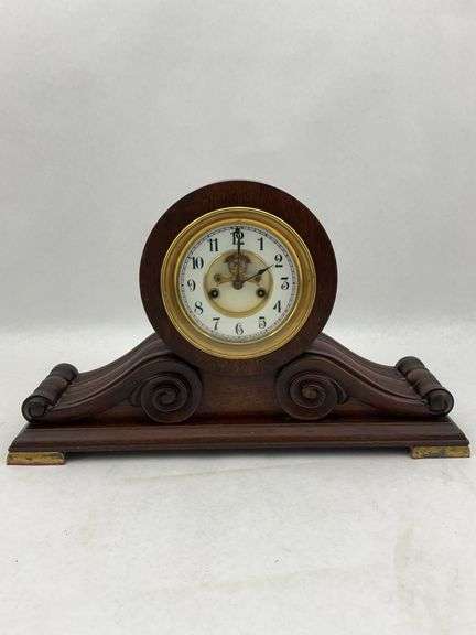 Waterbury Clock Co. Wood Tambour Mantel Clock image
