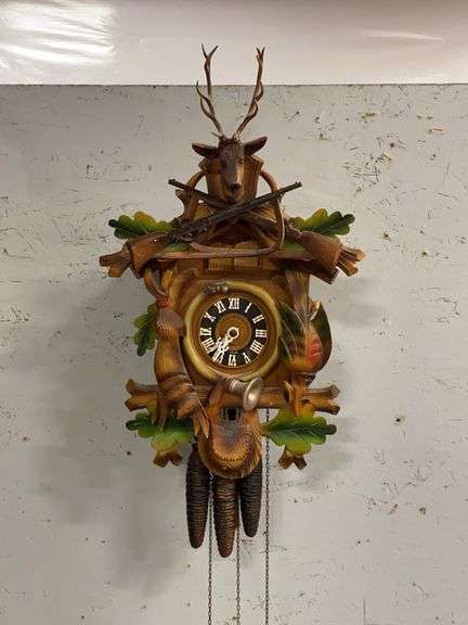 German Hunter's Cuckoo Clock w/ Stag Head image