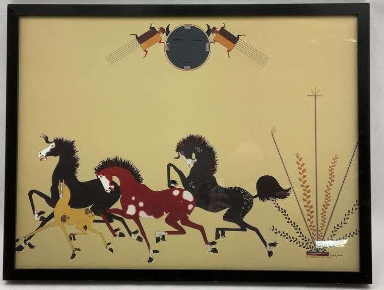 Gerald Nailor "Nevada Horses" Framed Painting image
