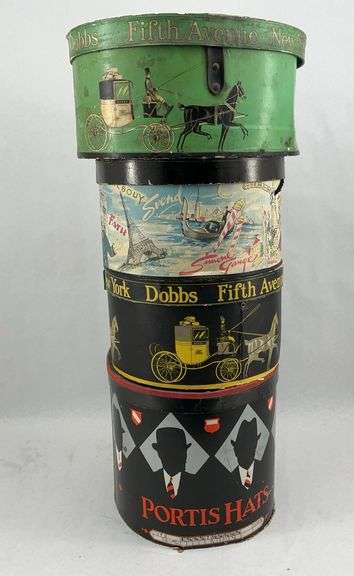 Group of 4 Decorative Hat Boxes - Portis & Dobbs image