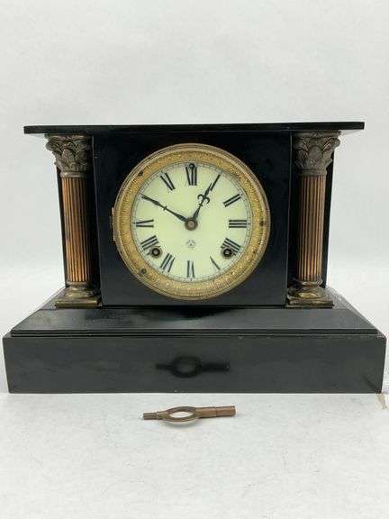 Ansonia Black Marble Mantel Clock image