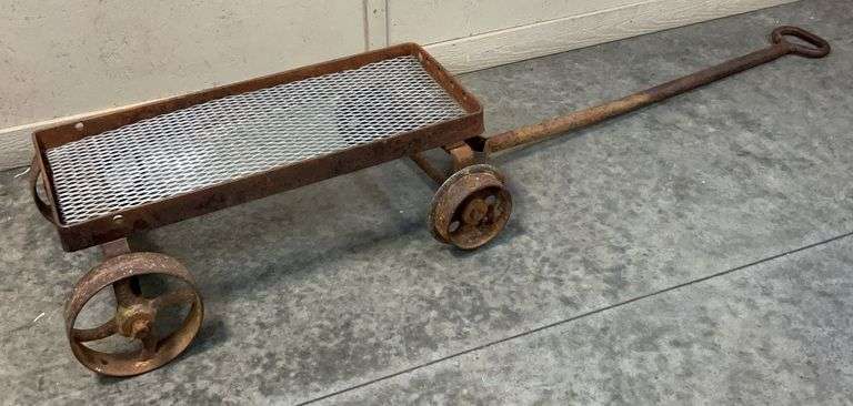 Antique Miners Tool Cart with Rail Wheels image