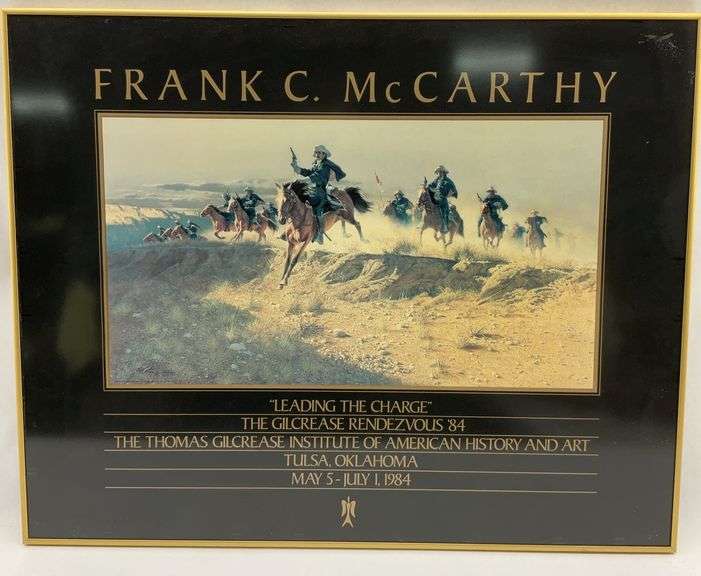 Framed Frank C. McCarthy "Leading the Charge" Print - 1984 image