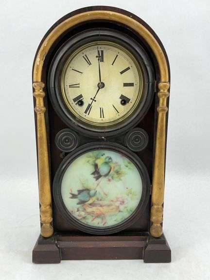 Antique Daniel Pratt Clock with Bird Panel image