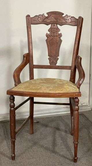Ornate Carved Wood Armchair image