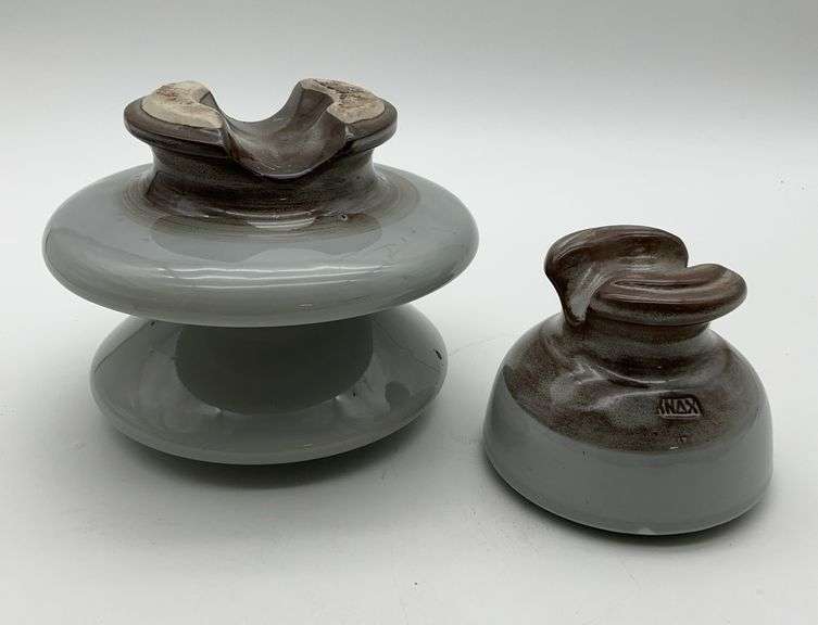 Two Locke and Knox Ceramic Electrical Insulators image
