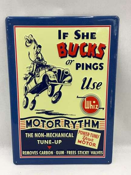 Whiz Motor Rythym Embossed Metal Sign image