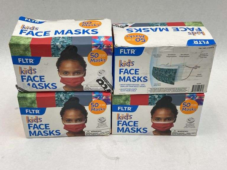 FLTR Kids Face Masks - 4 Boxes, 50 Masks Per Box