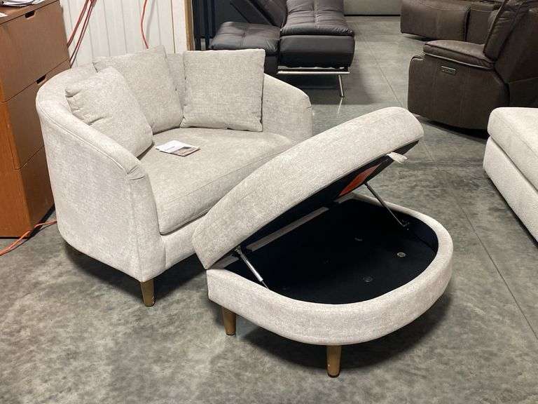 Thomasville Oversized Chair with Storage Ottoman