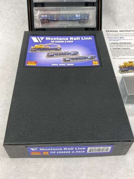 Montana Rail Link Tie Loader N Scale Set with KATO Santa Fe Locomotive