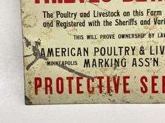 American Poultry & Livestock Protective Service Sign