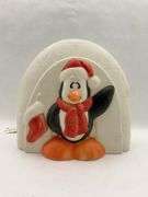 Vintage Christmas Penguin Igloo Blow Mold