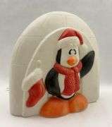 Vintage Christmas Penguin Igloo Blow Mold