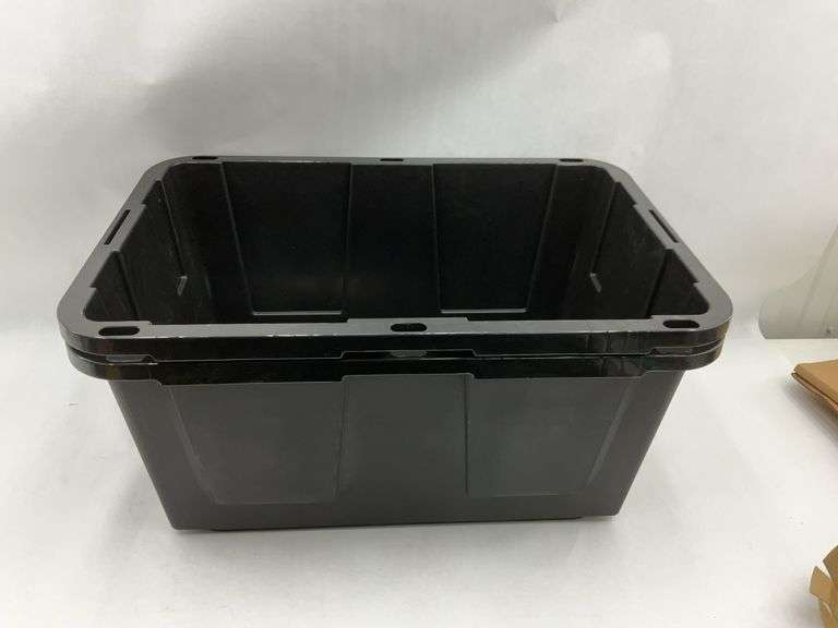 Black Storage Tote with Yellow Lid