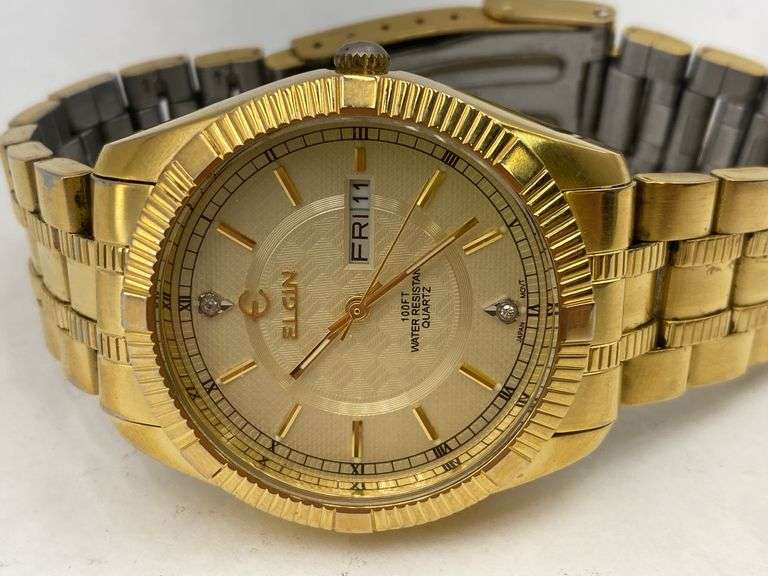 Elgin Stainless Steel Gold Tone Wristwatch