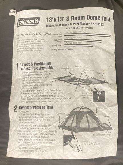 Coleman 13'x13' 3 Room Dome Tent