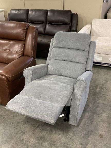 Gray Fabric Manual Rocking Recliner Chair