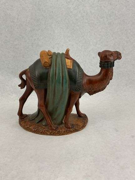 Hand Carved Wooden Camel Figurines - Set of 2