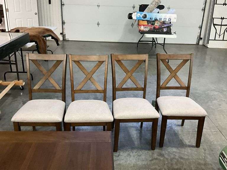Wood Dining Table with Four Chairs