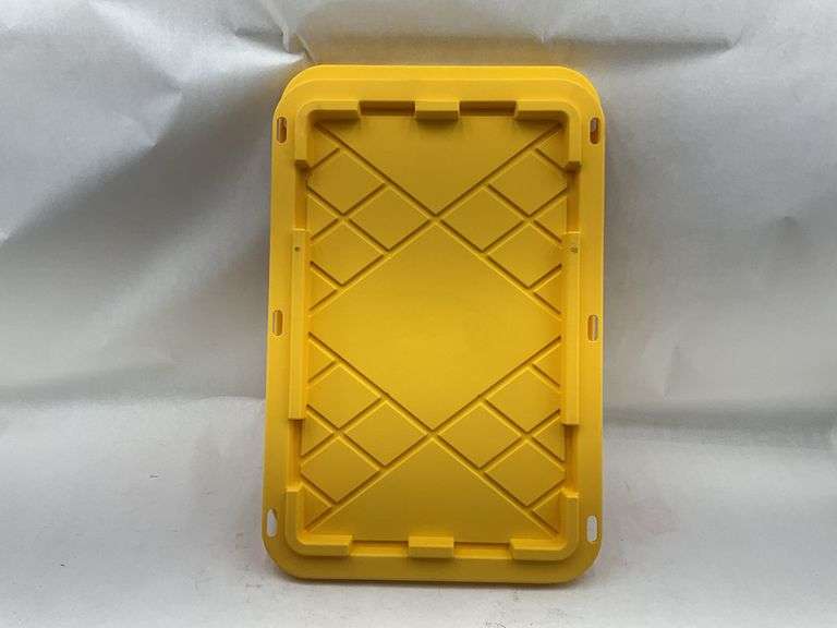 Black Storage Tote with Yellow Lid