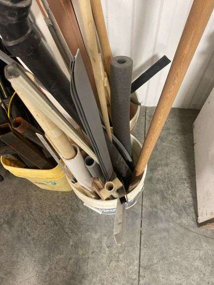 Mixed Lot of Building Materials: Wood, Metal, and Plastic