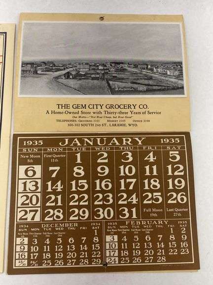 1935 Alka-Seltzer and Gem City Grocery Calendars Reprints
