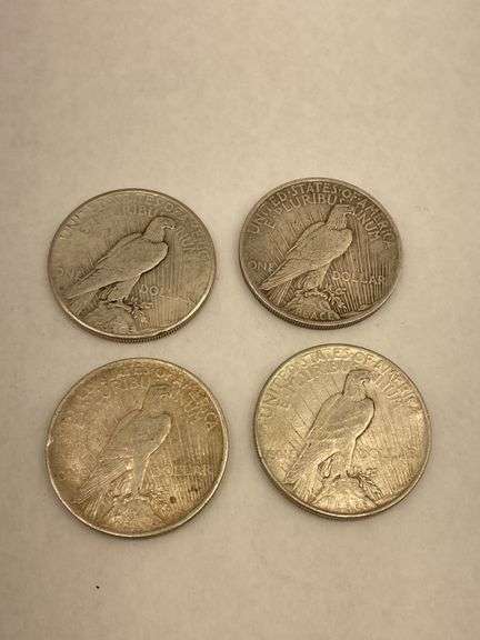 Four Peace Silver Dollars: 1922 & 1924