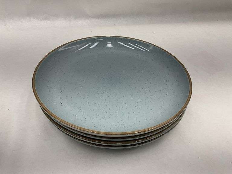 Over and Back 16-Piece Blue Stoneware Dinnerware Set