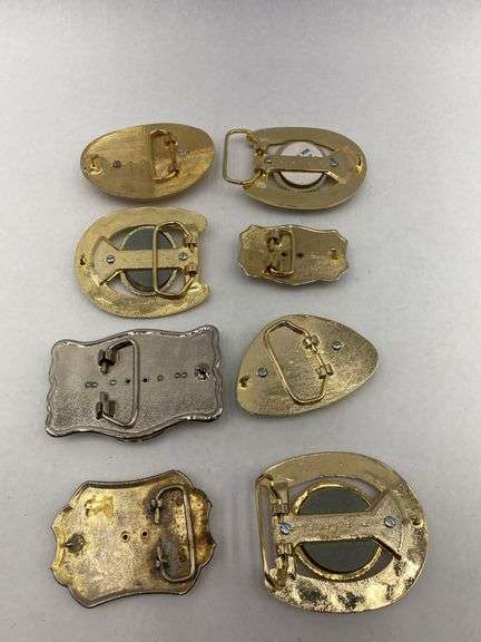 Collection of Decorative Belt Buckles with Stones