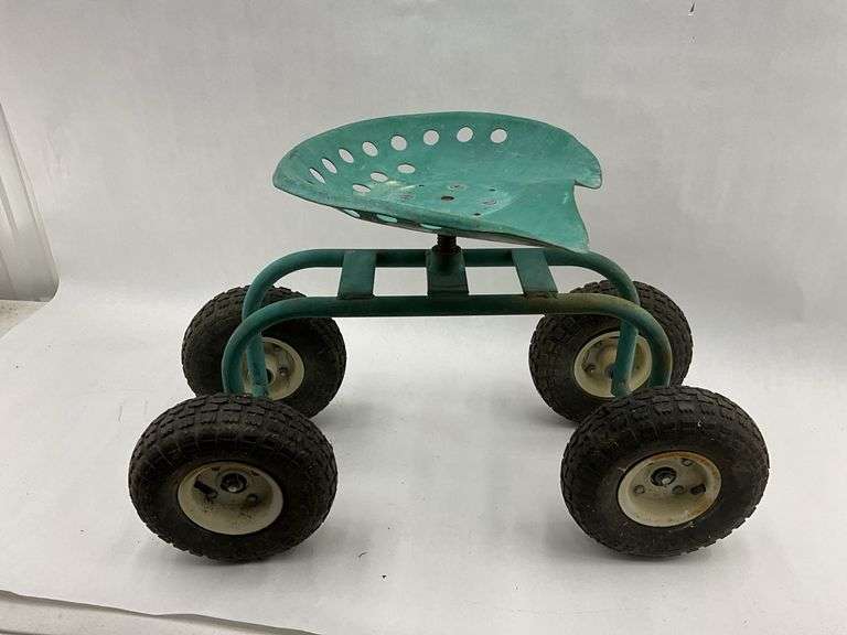 Ride-on Lawn Garden Cart Seat with Wheels