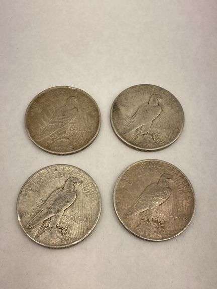 Four Peace Silver Dollars 1923-1924