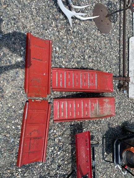 Pair of Red Metal Car Ramps