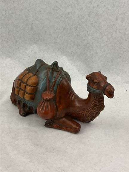 Hand Carved Wooden Camel Figurines - Set of 2