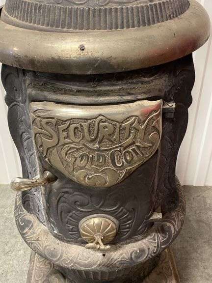 Security Gold Company Cast Iron Parlor Stove with Parts